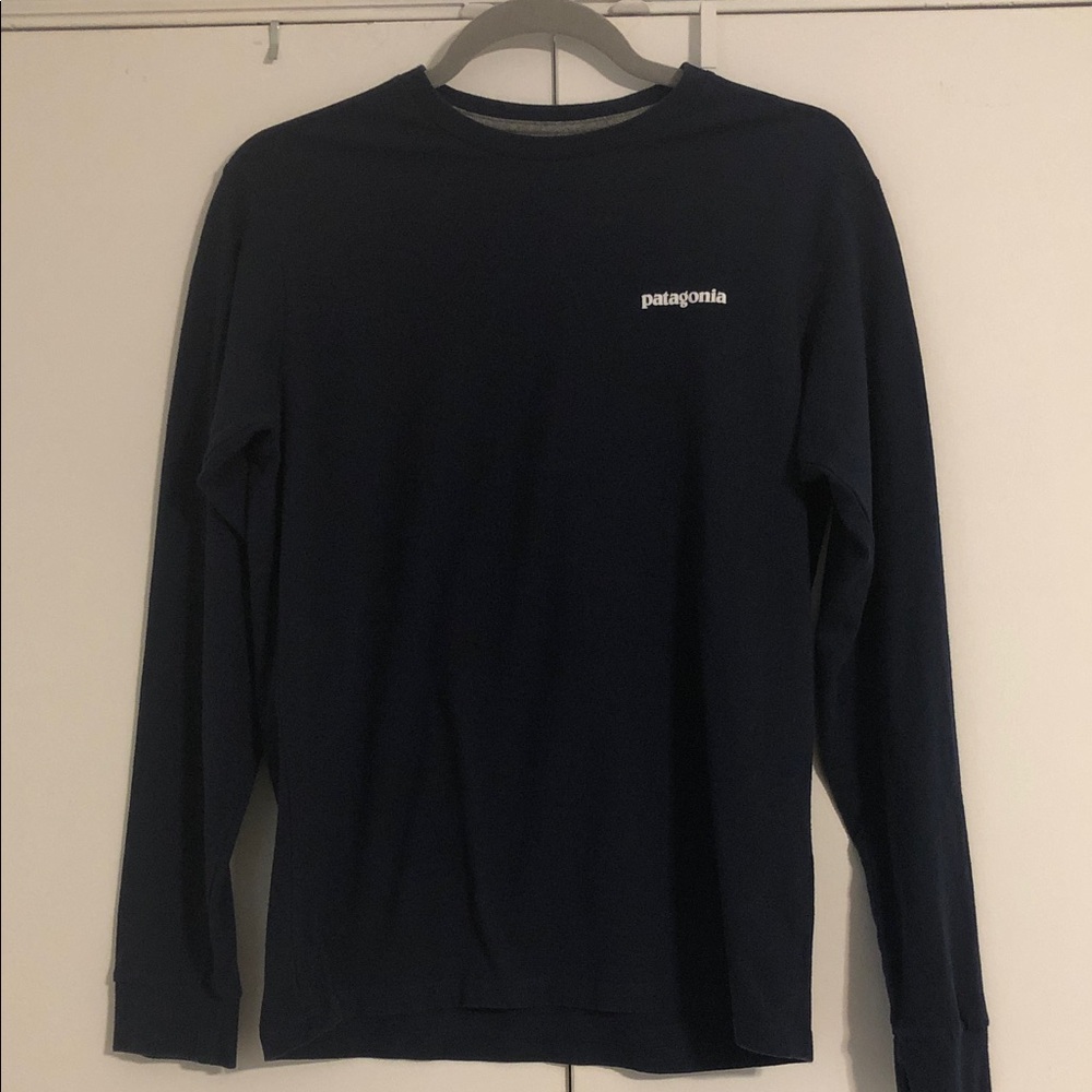 Patagonia Navy Long-Sleeve Crew with Small Chest Logo
